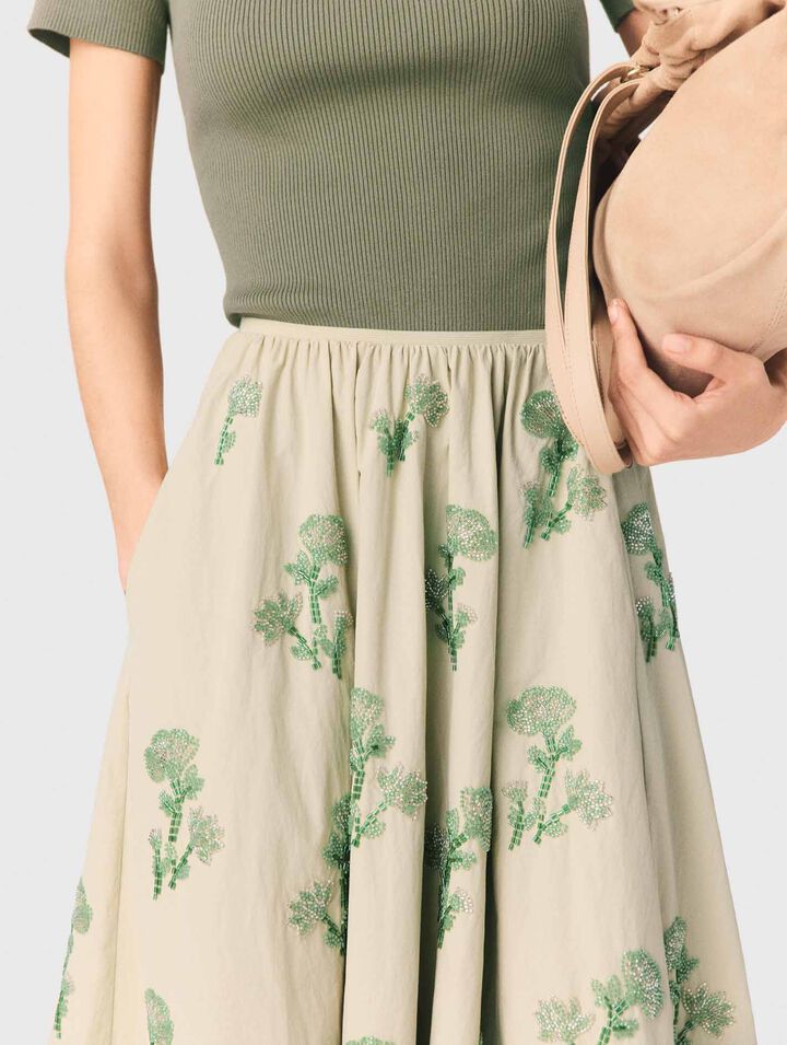 Embroidered technical skirt