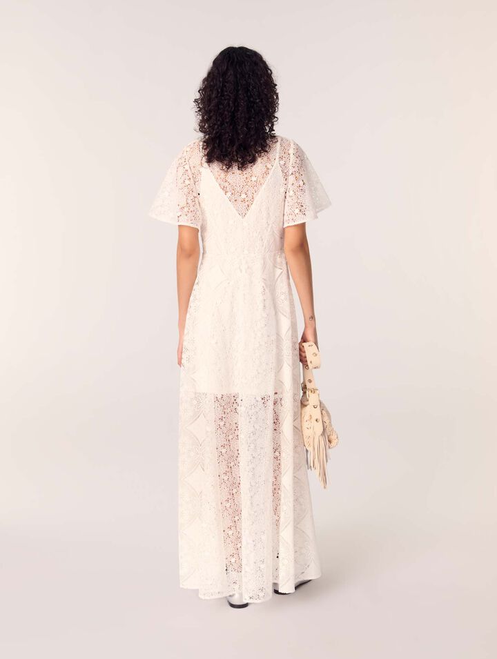 Floral guipure maxi dress