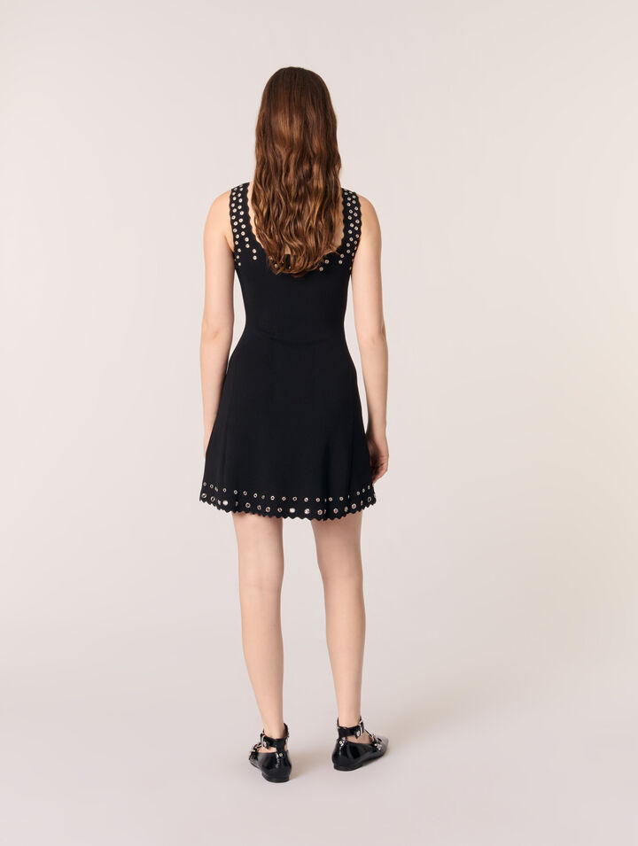 Short eyelet knit dress
