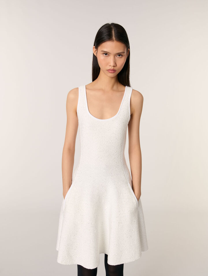 Sequin knit short dress