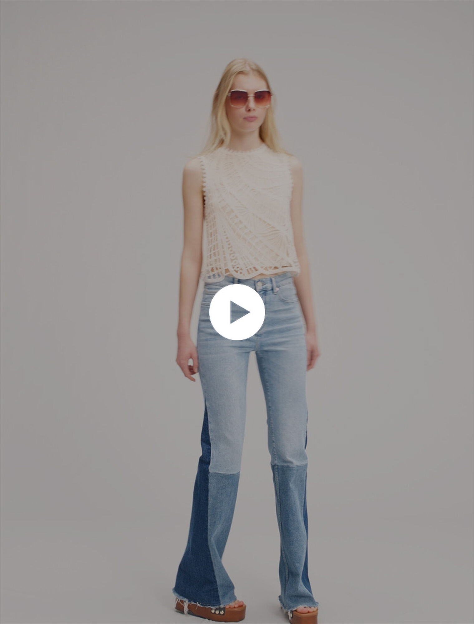 Crochet-knit top