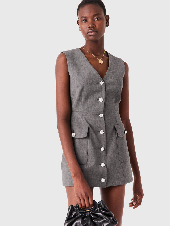 Jewel button tailored jumpsuit
