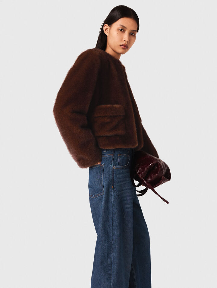 Short faux fur coat