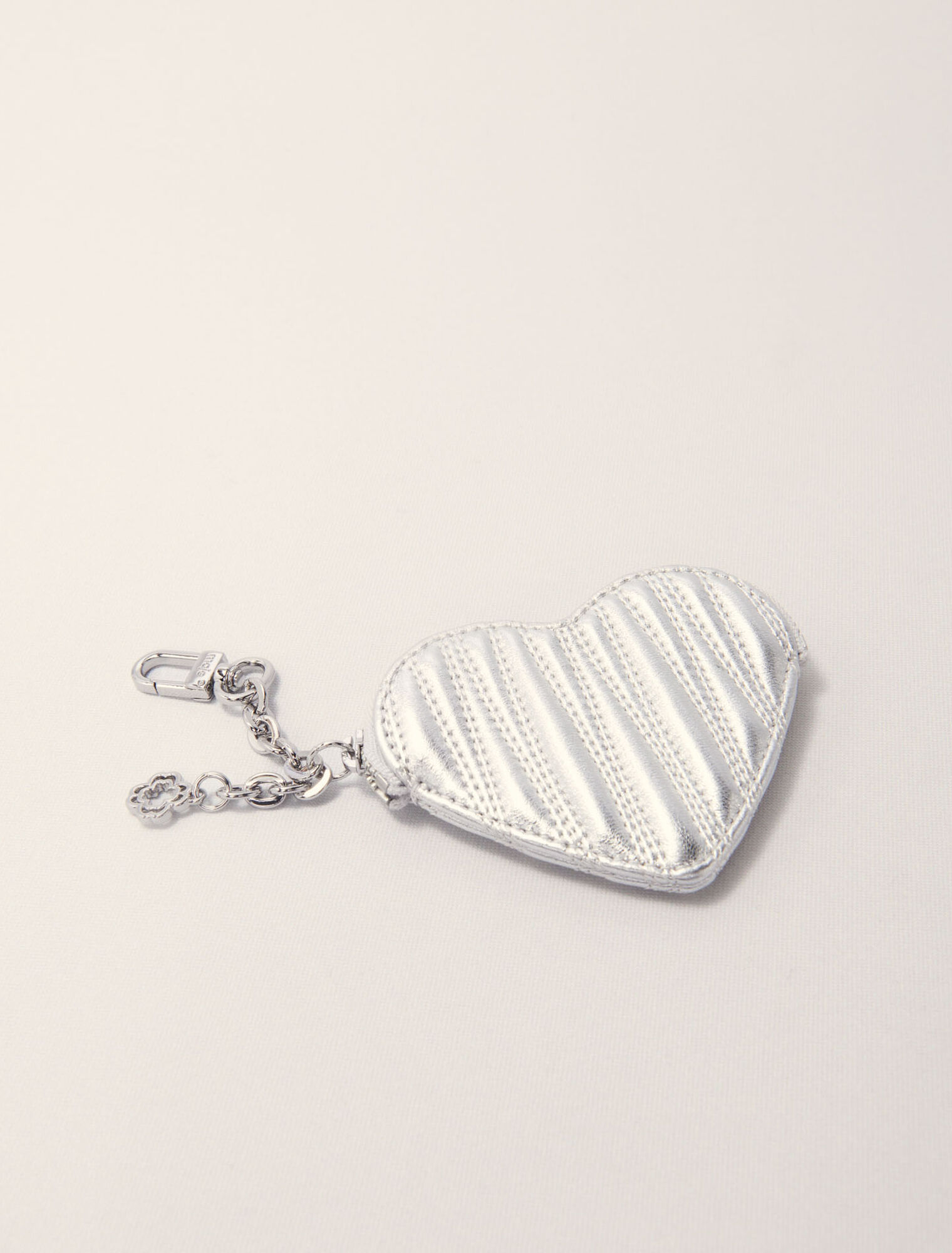 Quilted metallic heart purse