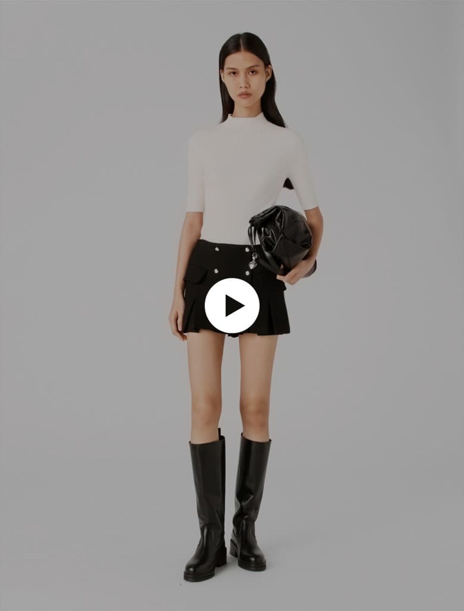 Cotton and silk ribbed top
