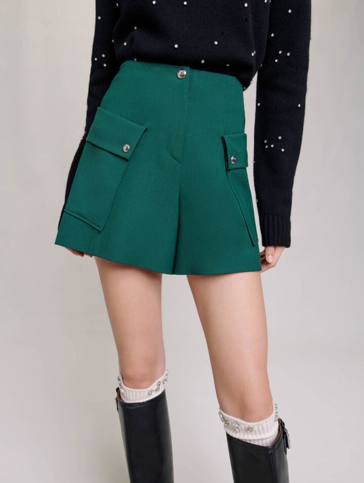 Structured shorts with pockets