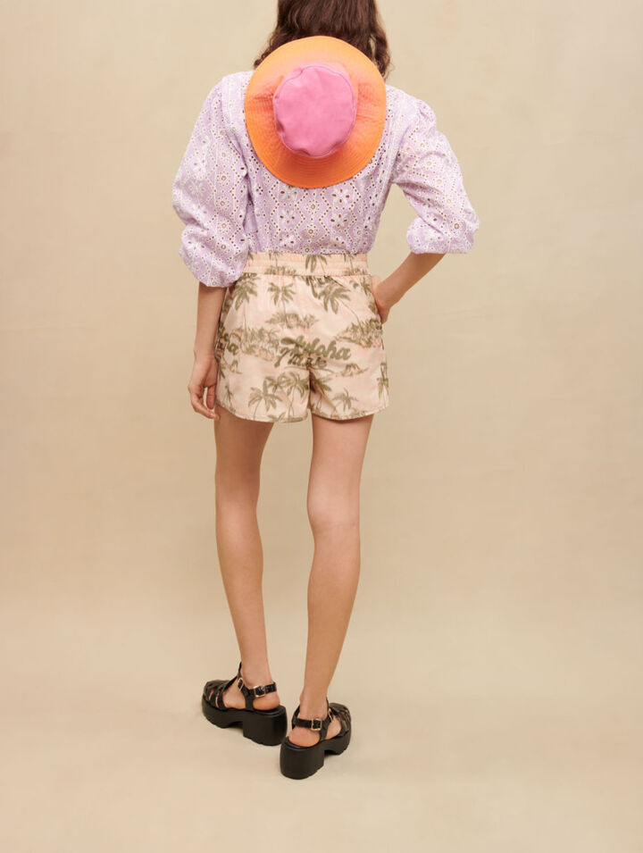 Palm tree pattern shorts