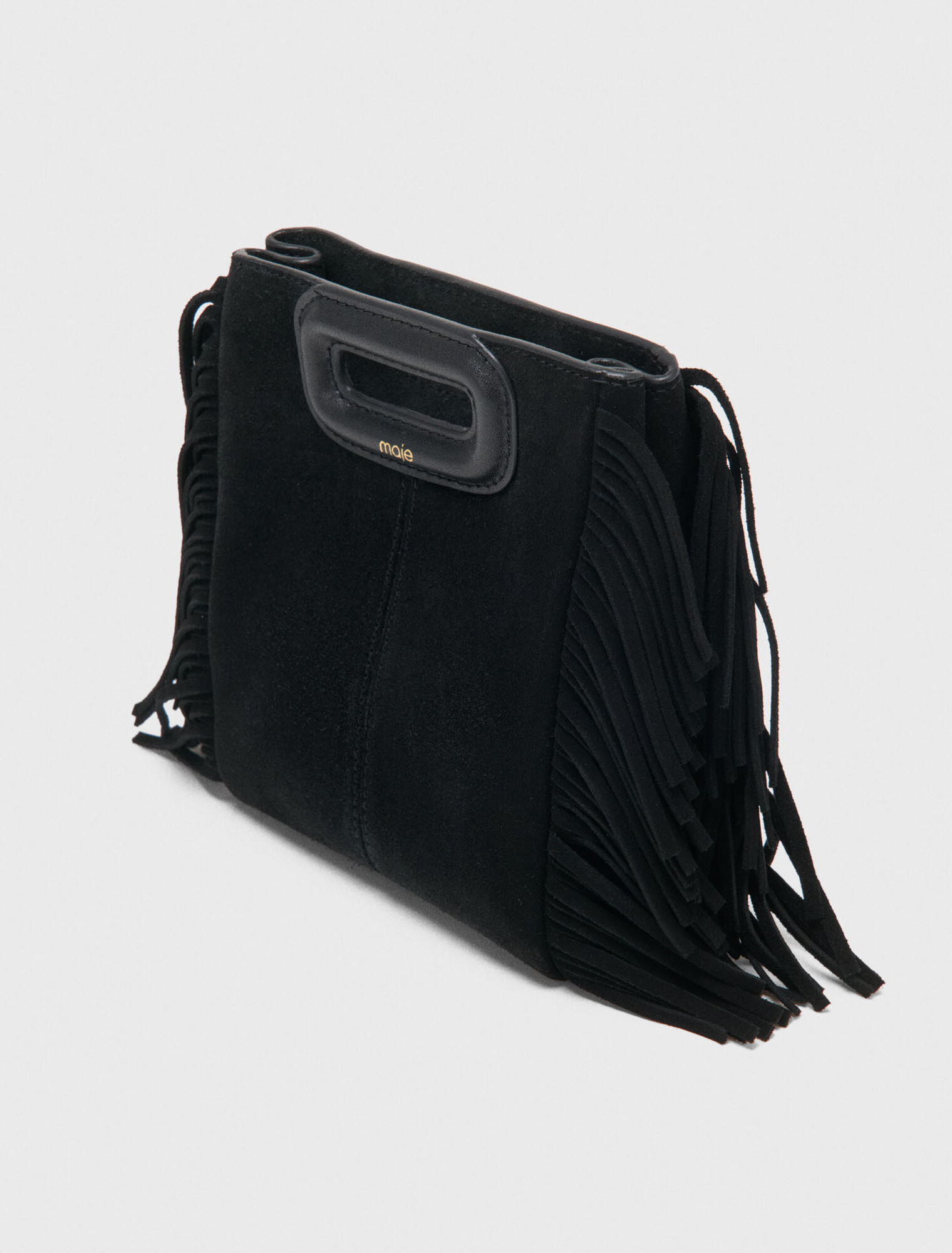 Suede mini M bag