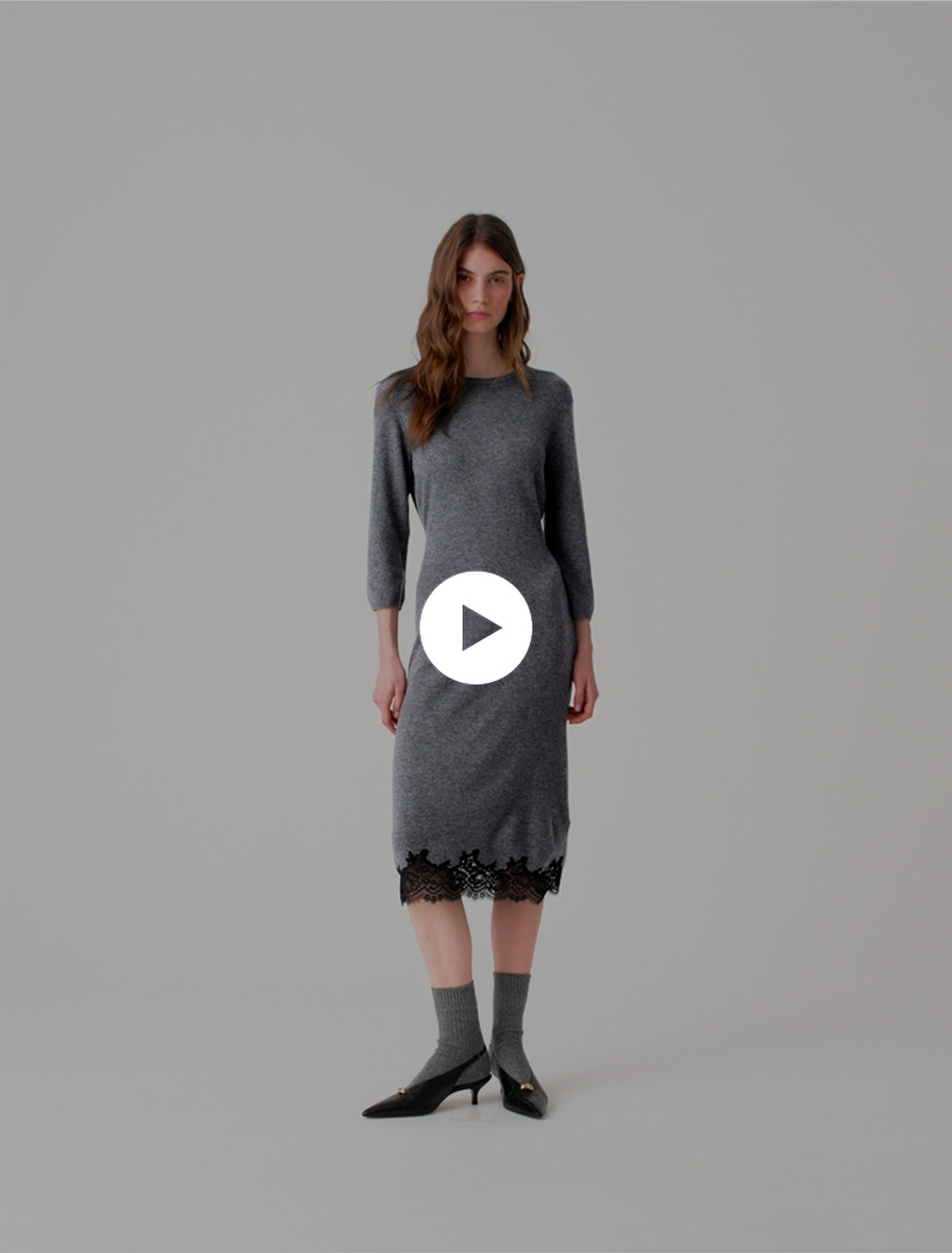 Dress with lace panel