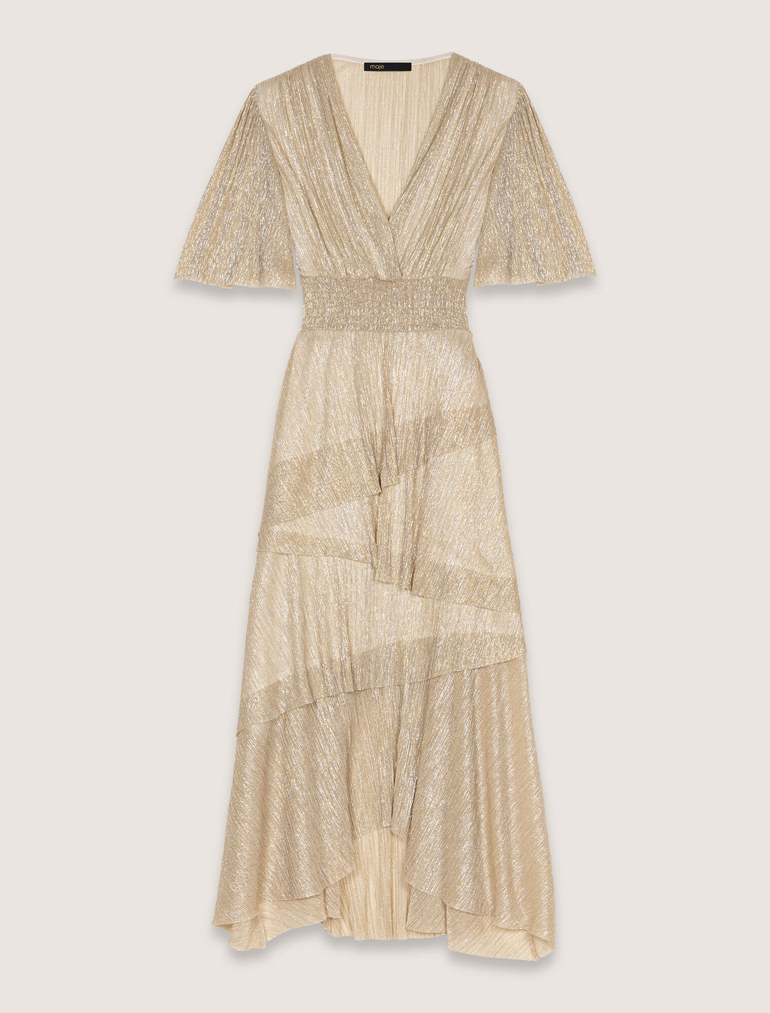 Metallic ruffled dress