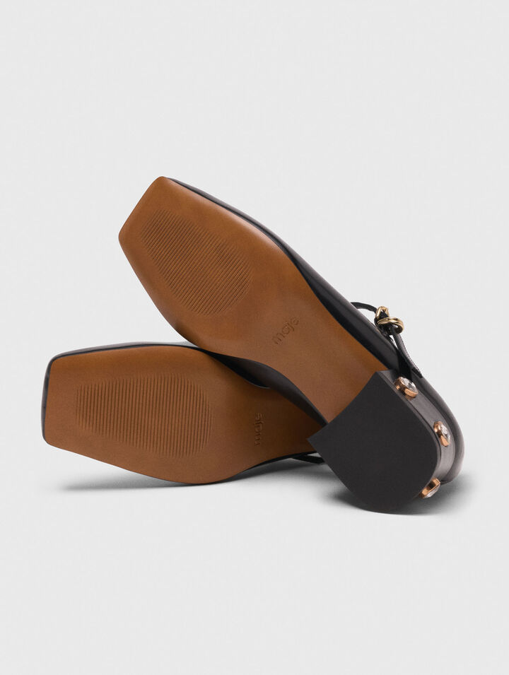 Heeled rhinestone Mary Janes