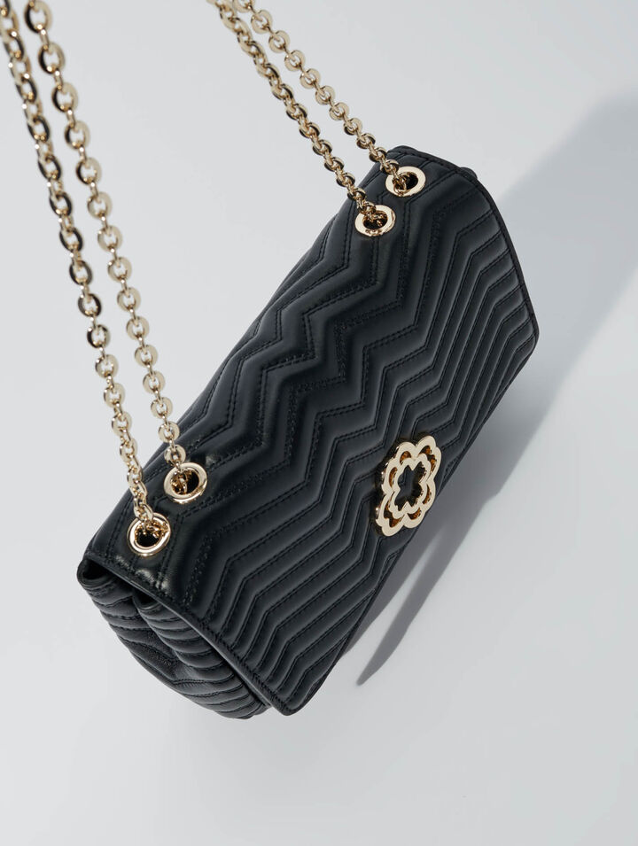 Leather bag with chain strap