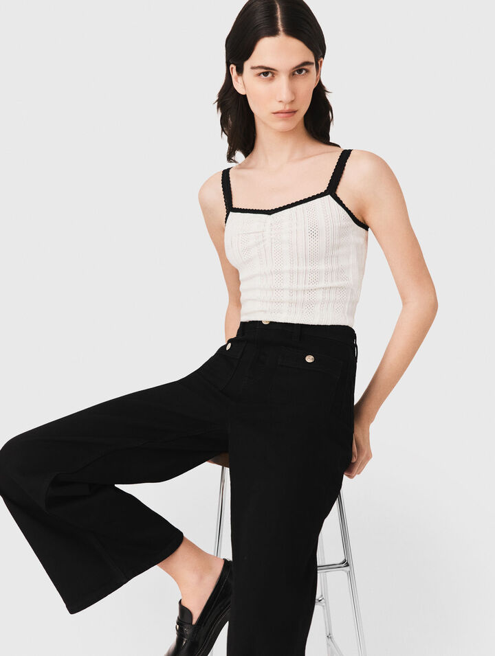 Pointelle knit twinset