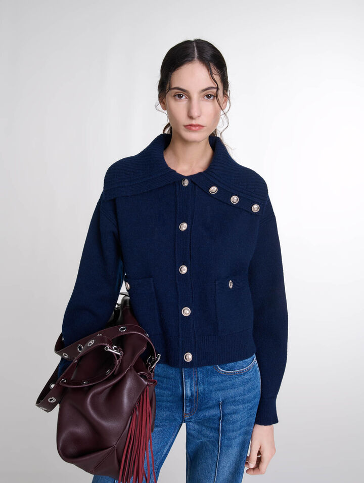 Wool-blend cardigan