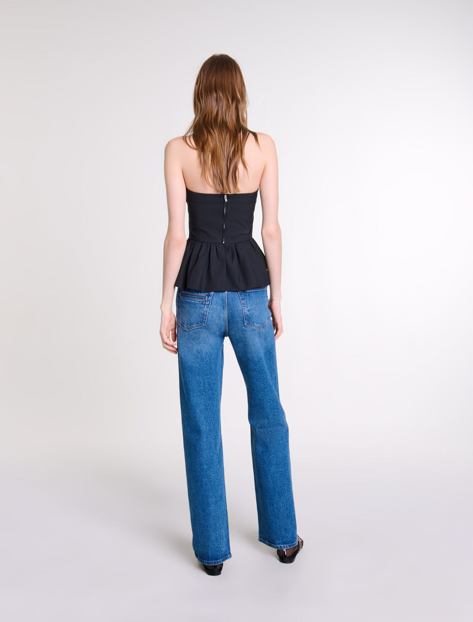 Bustier top with basque