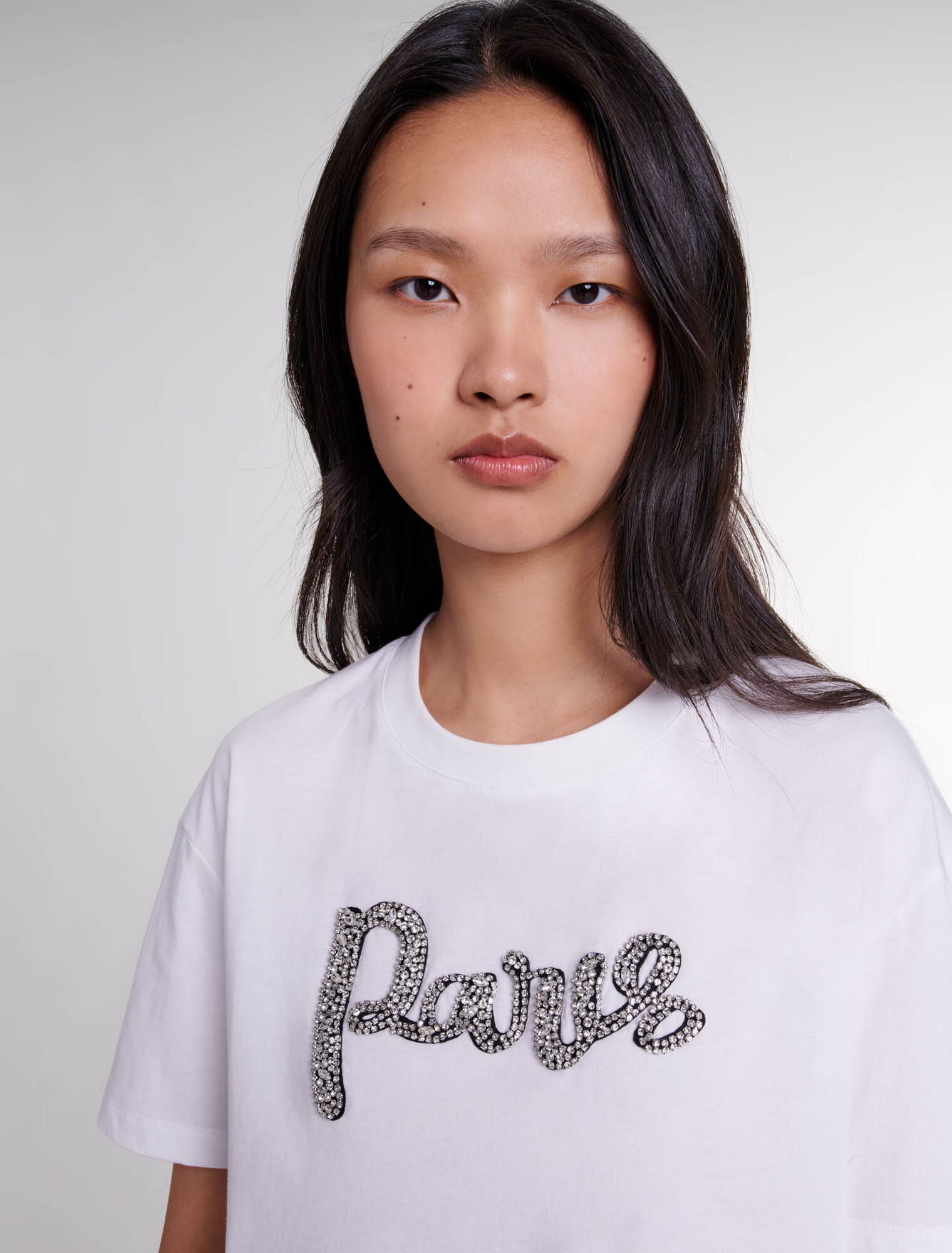 Paris rhinestone T-shirt