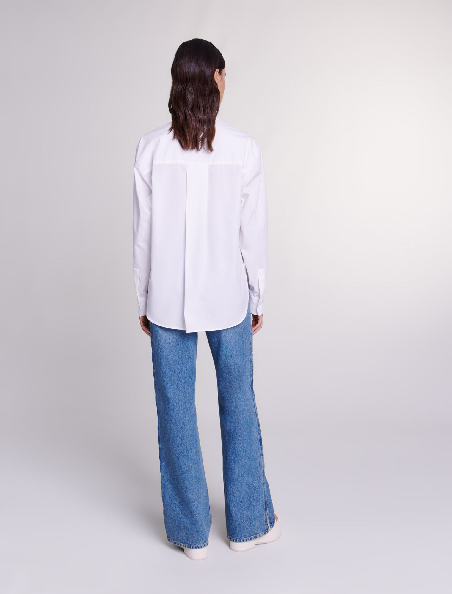 White cotton poplin shirt