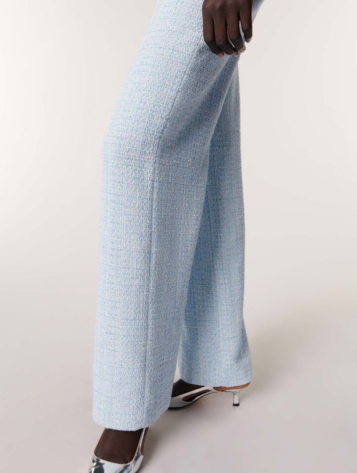 Tweed trousers with belt