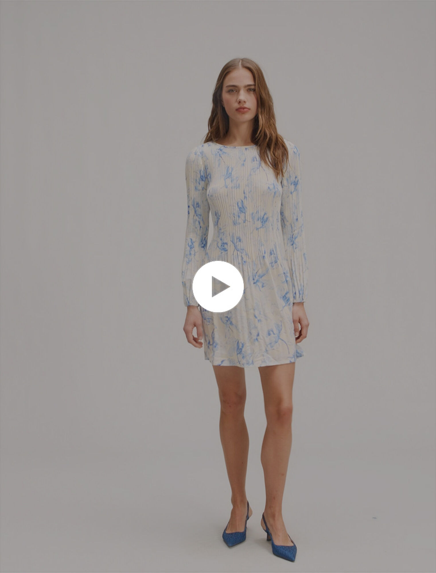 Patterned pleated dress
