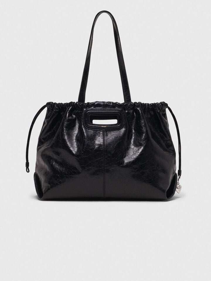 Crackled leather M Tote bag