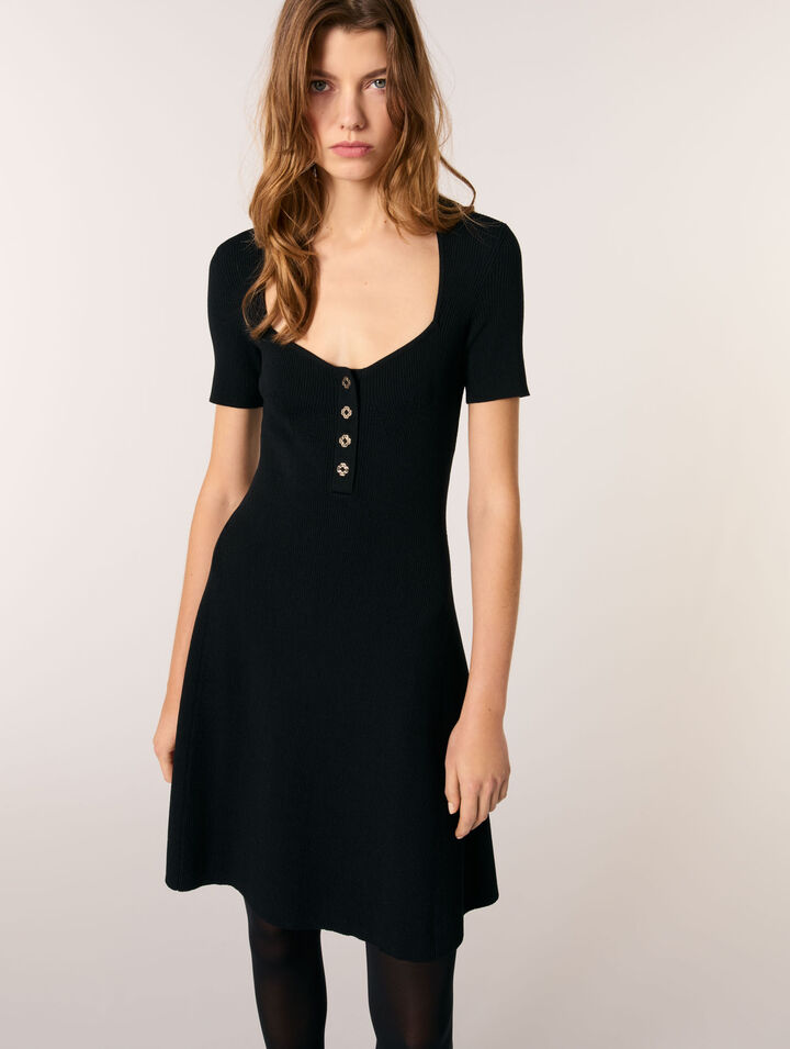 Rib knit short dress