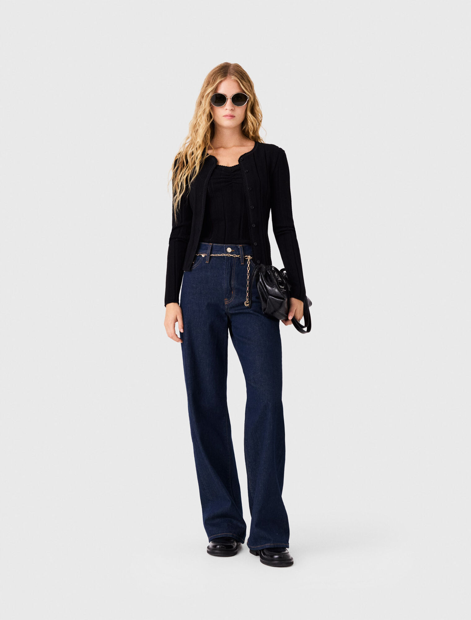 Pointelle knit twinset