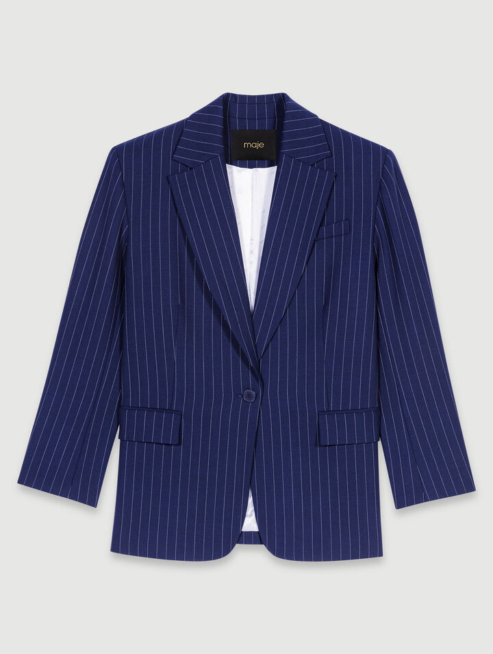 Striped suit jacket