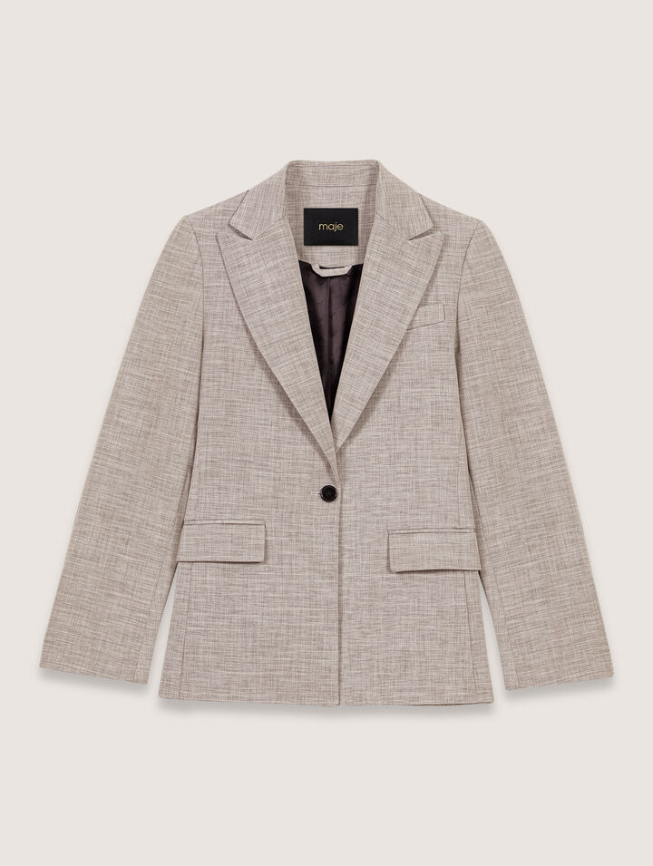 Belted suit jacket