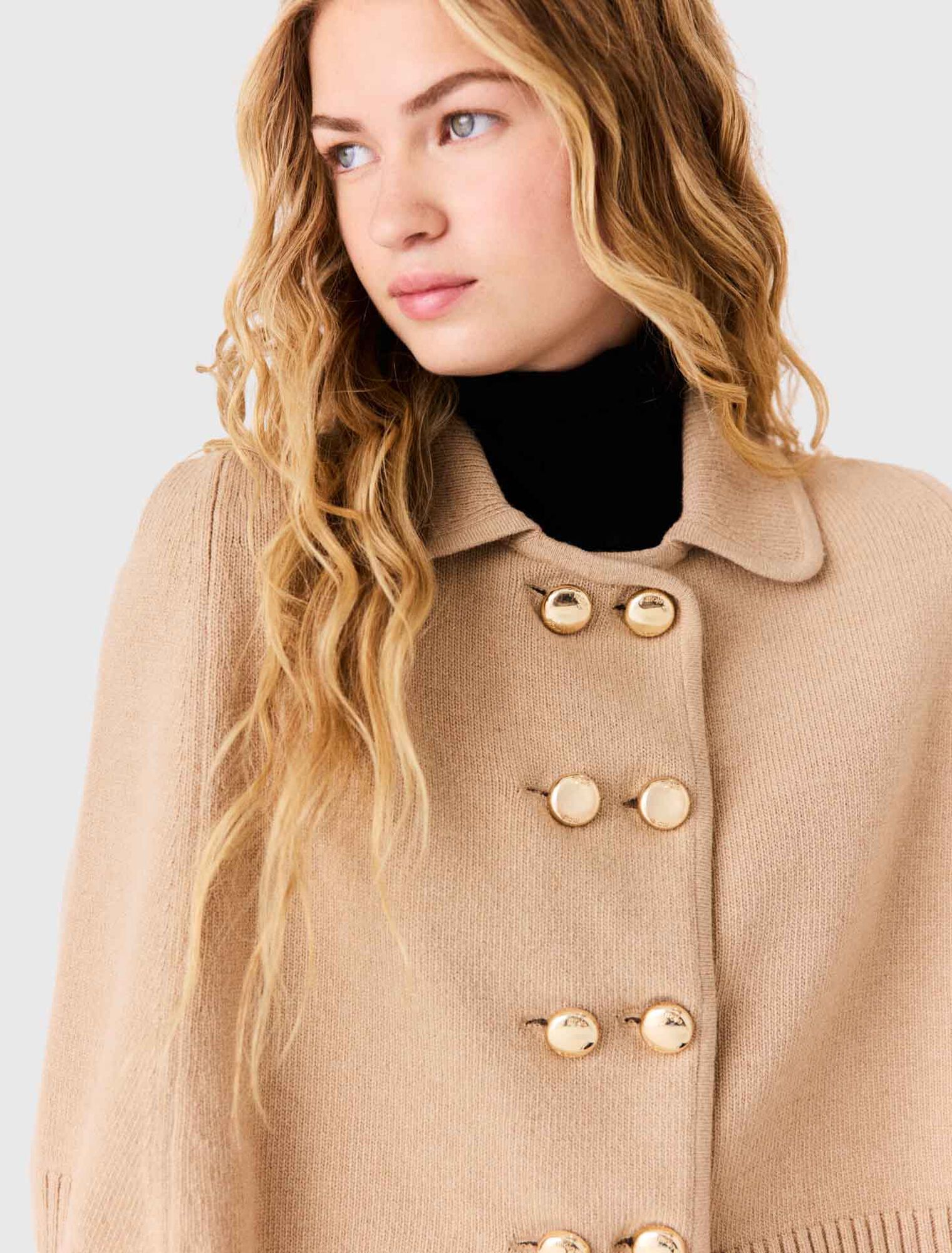 Wool blend mini cape