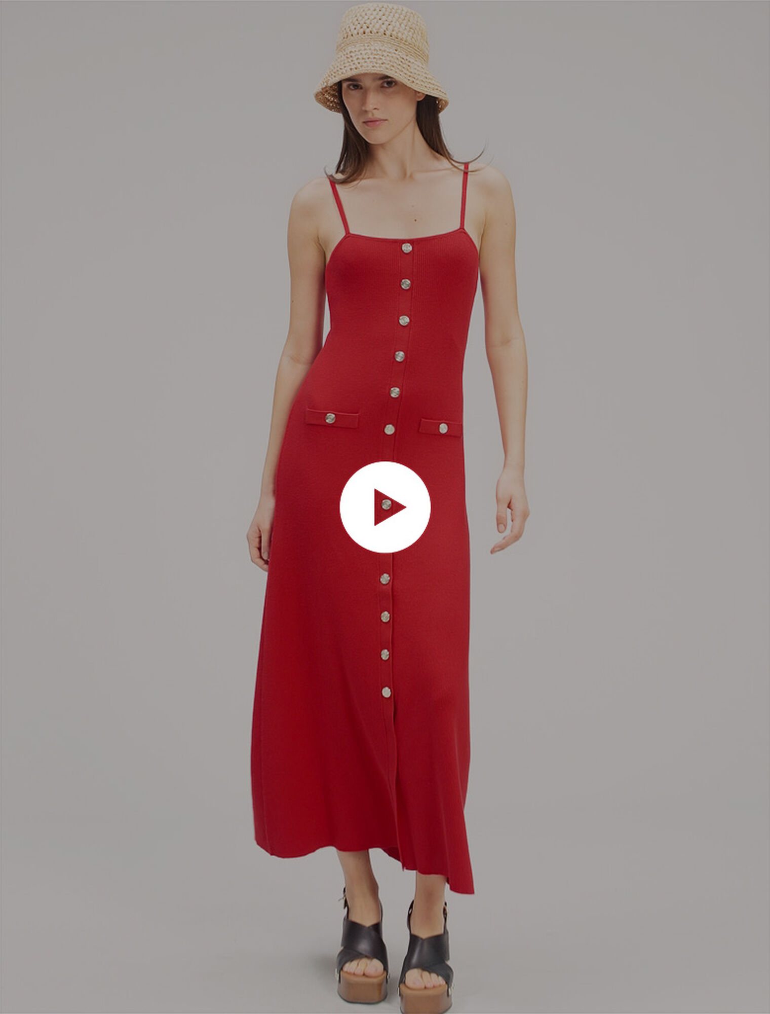 Rib knit maxi dress