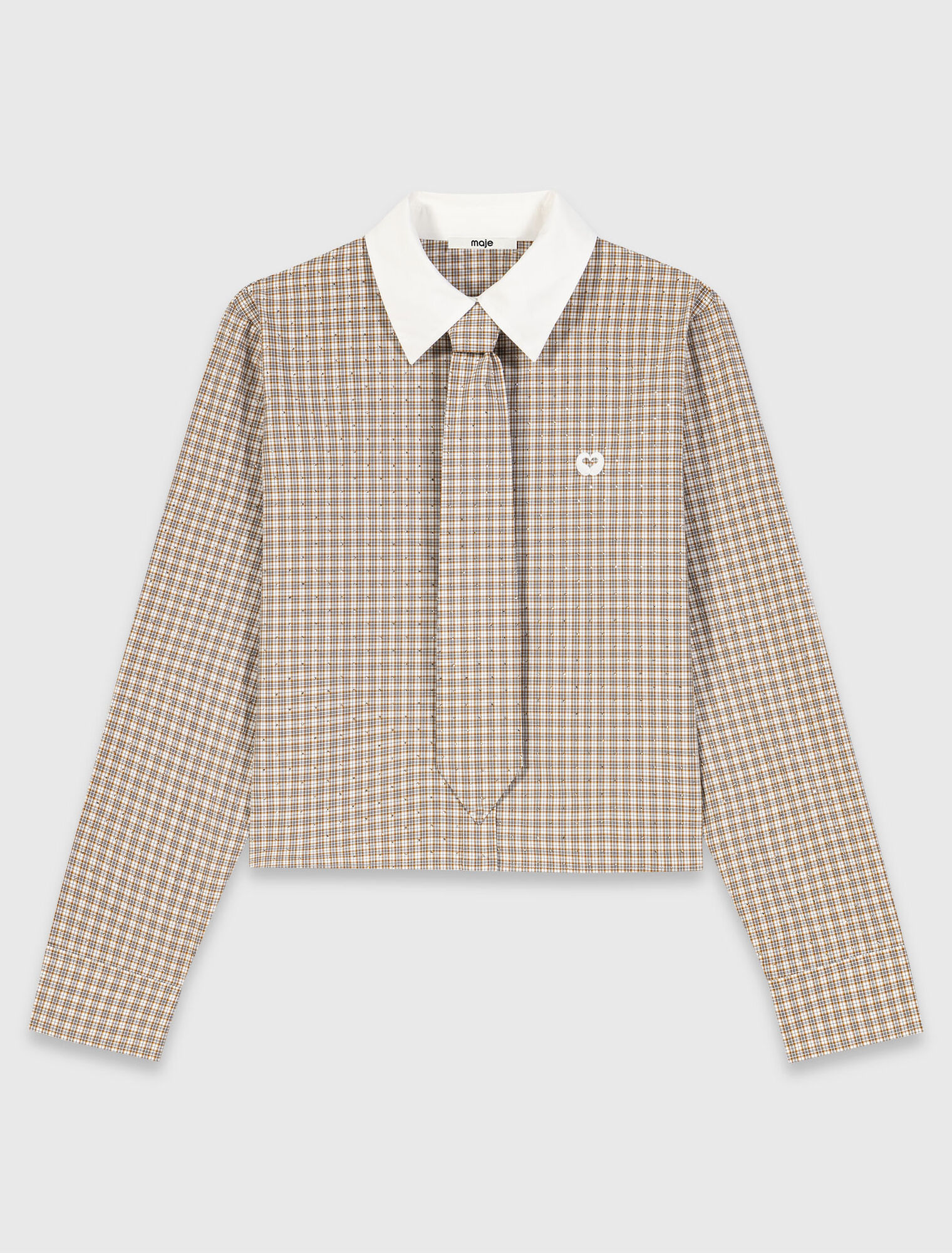 Short rhinestone checked shirt
