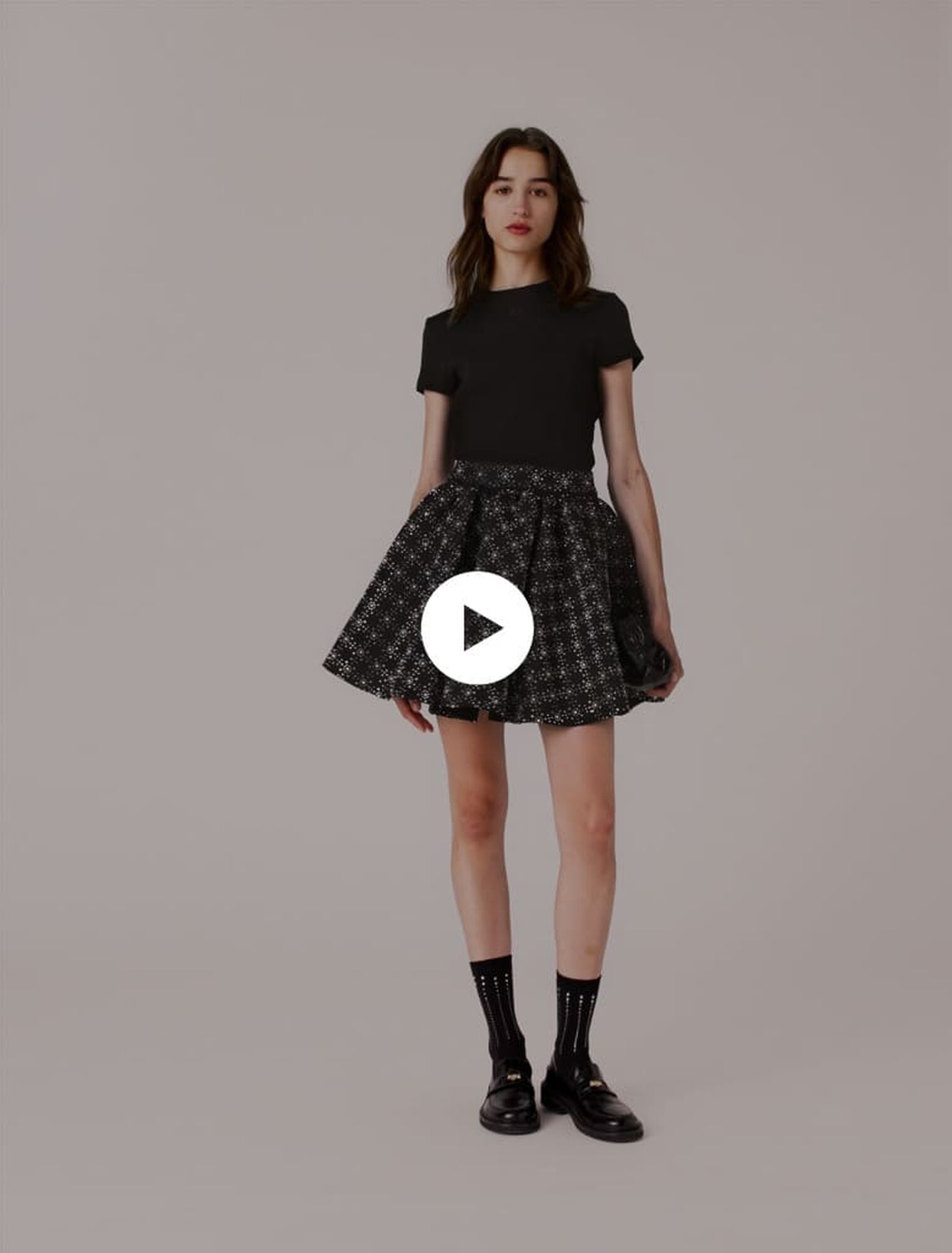 Pearl and rhinestone skater skirt