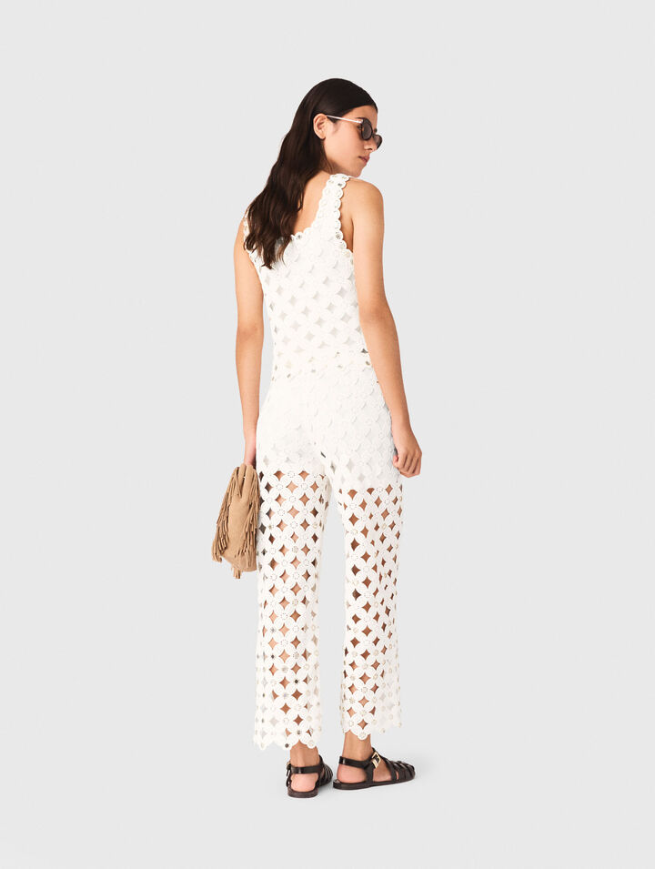 Crochet trousers with mirrors