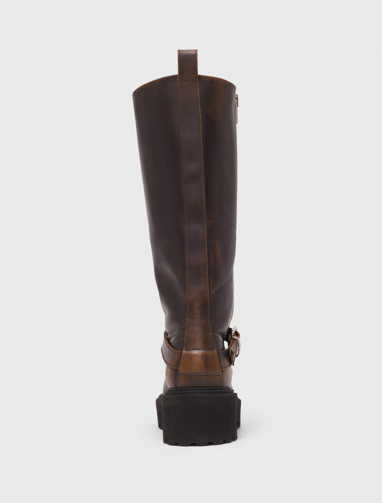Leather biker boots
