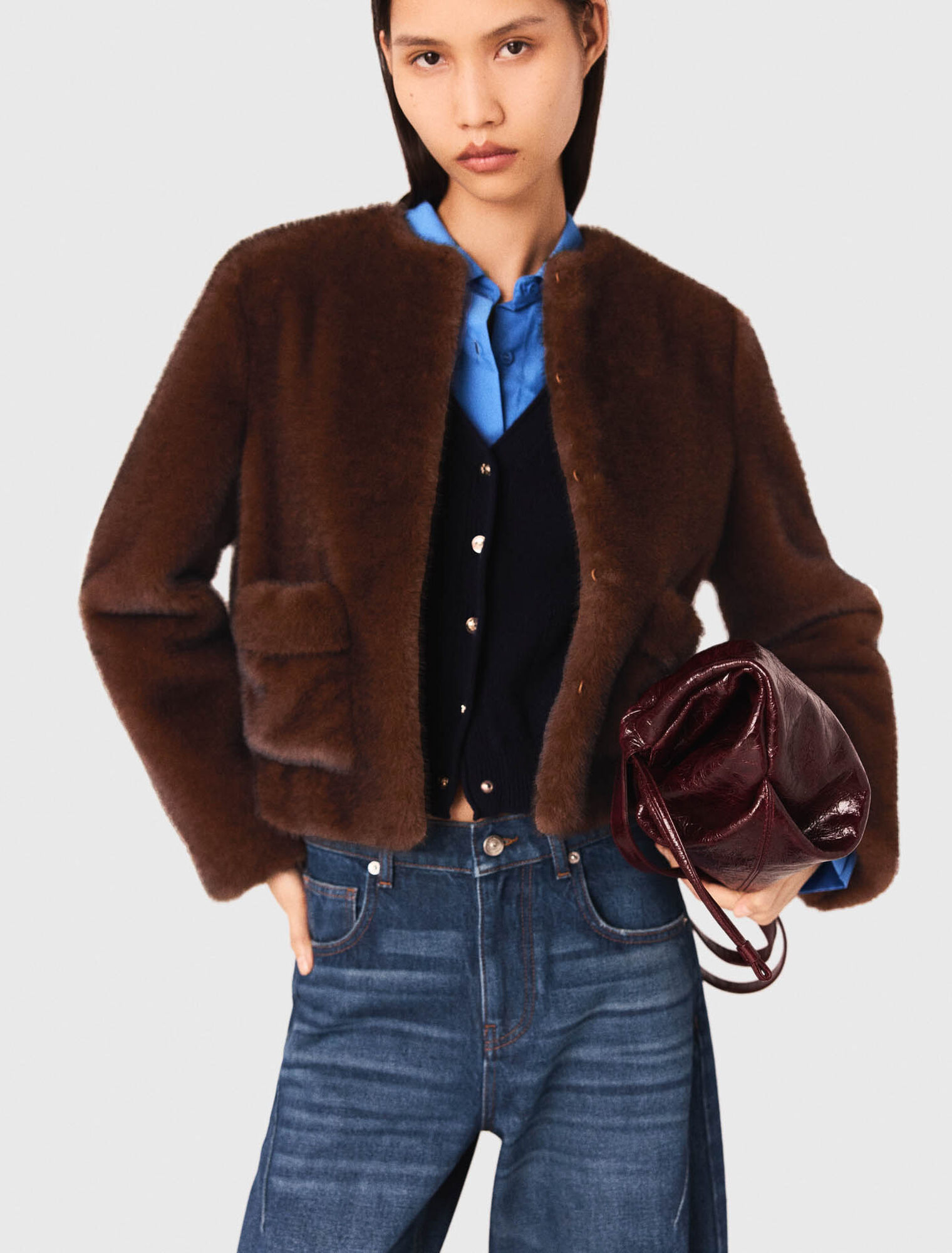 Short faux fur coat