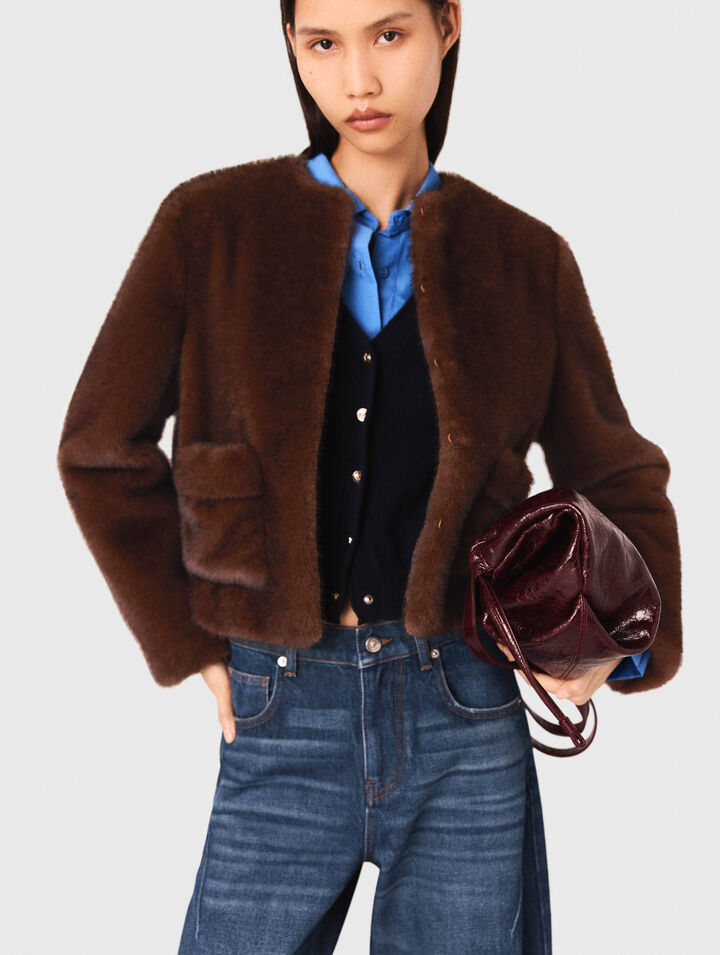Short faux fur coat