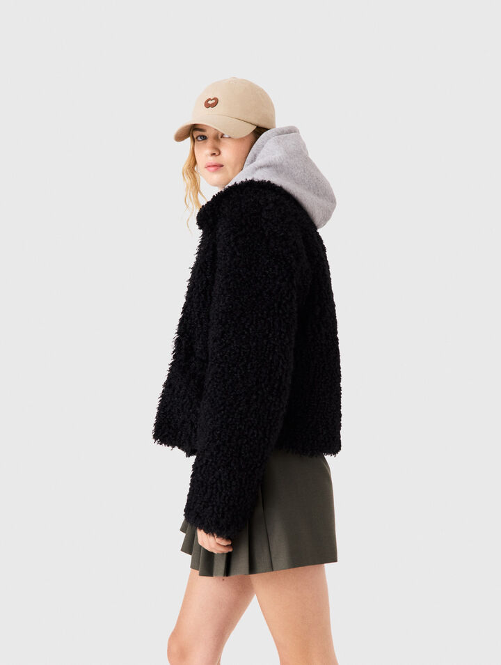 Curly faux fur jacket