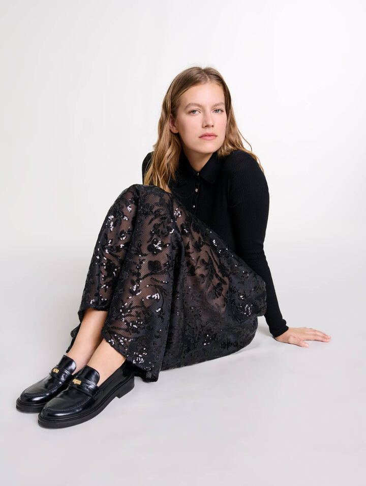 Sequin maxi skirt
