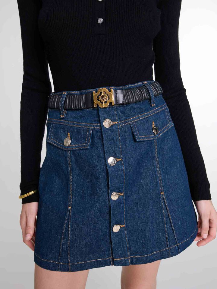 Elasticated leather belt