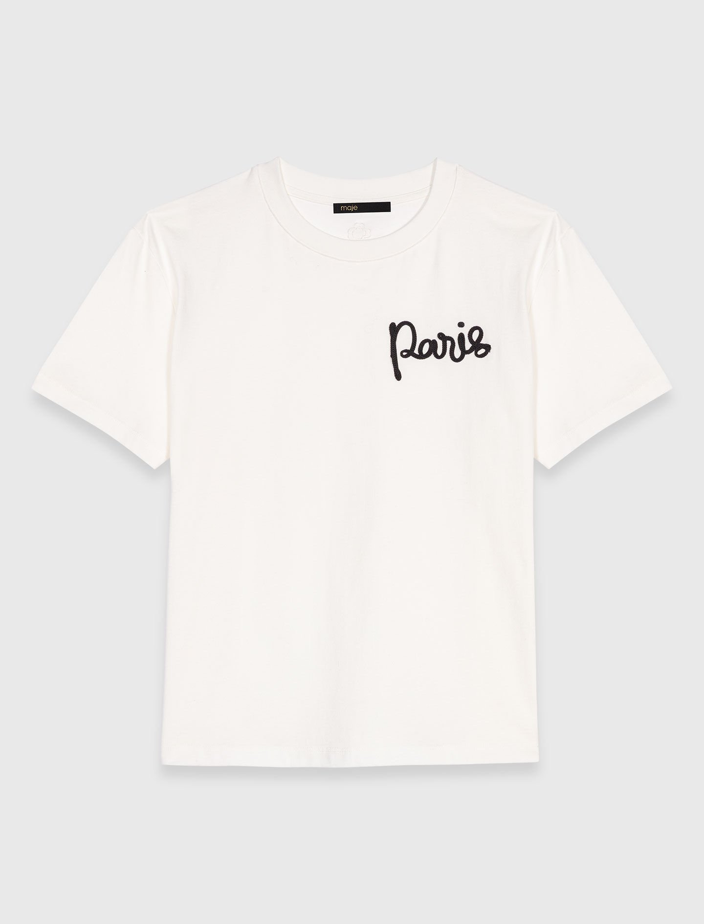 maje Paris Tシャツ T-shirt with embroidered Paris logo White for Women | Maje