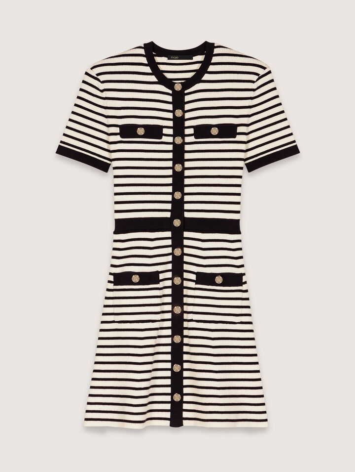 Rib knit short dress