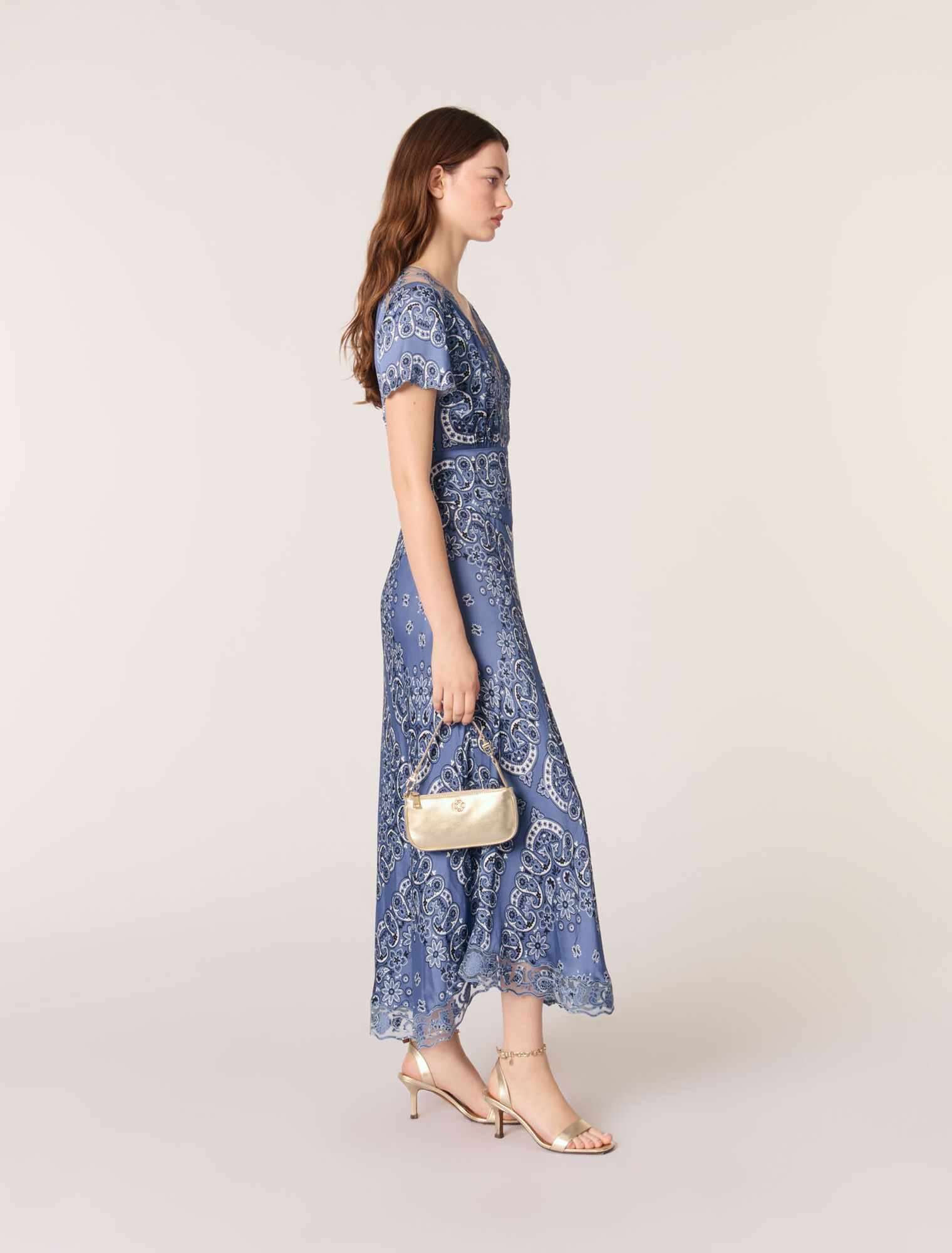 Patterned flowing maxi dress