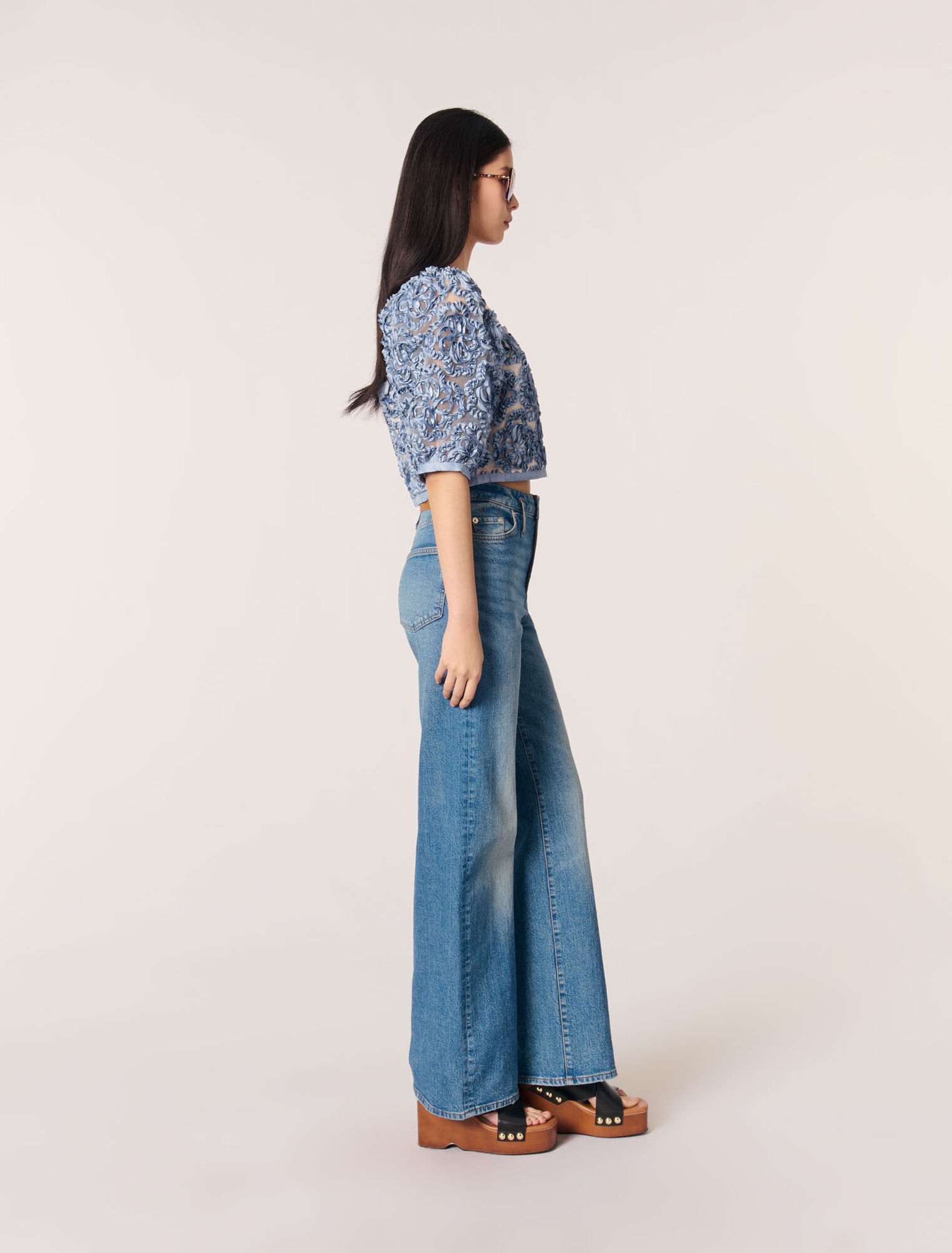 Floral organza top