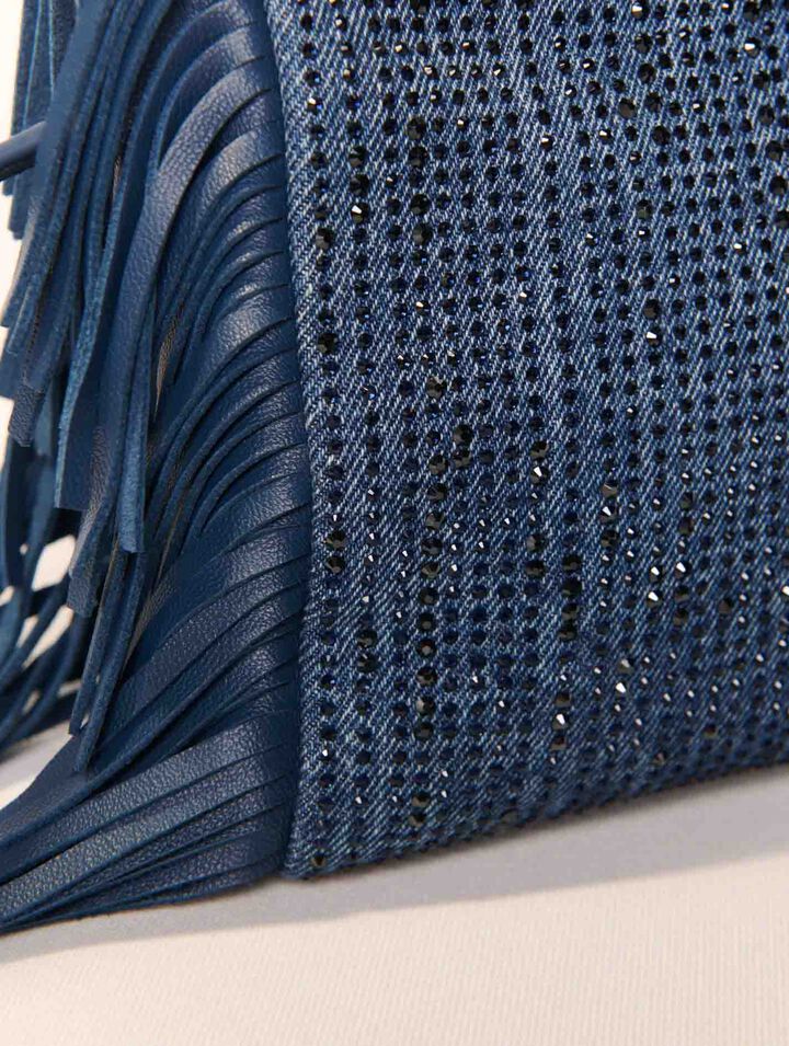 Rhinestone denim M Mini bag