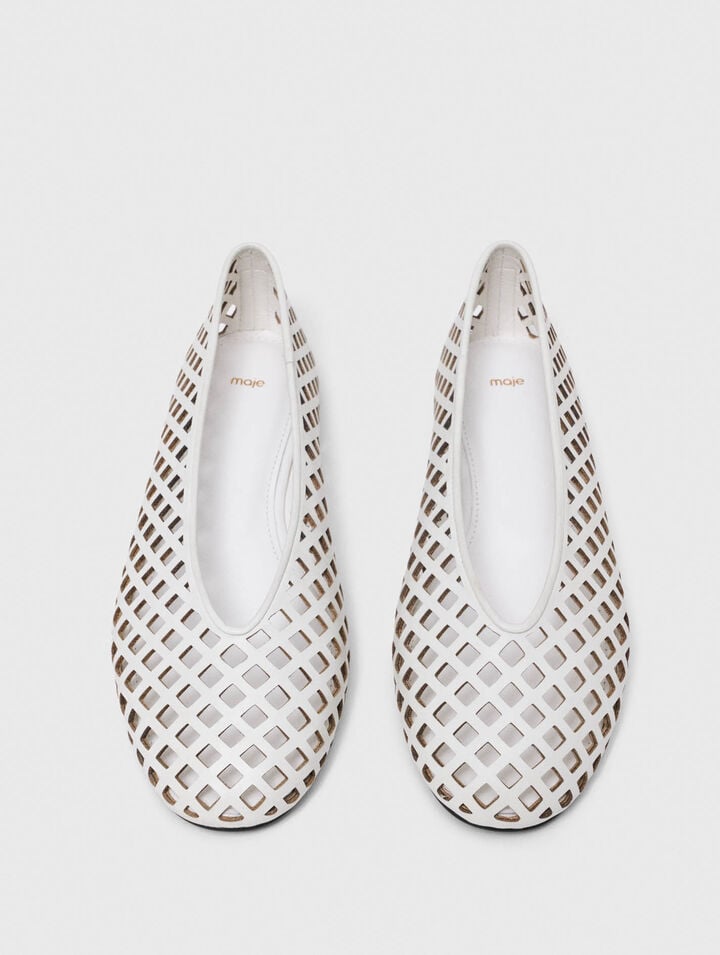Perforated leather ballet flats