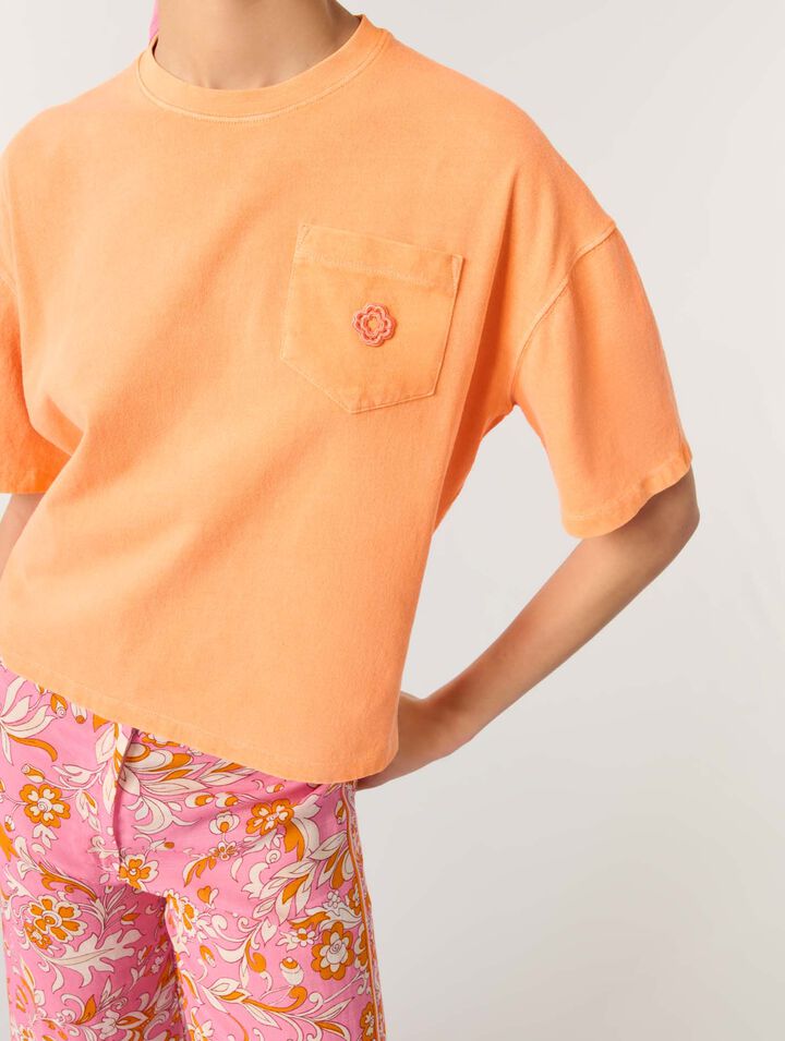 T-shirt with logo jewel detail