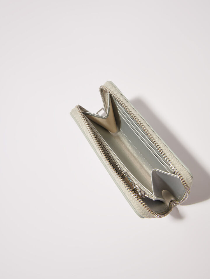 Mock croc leather wallet