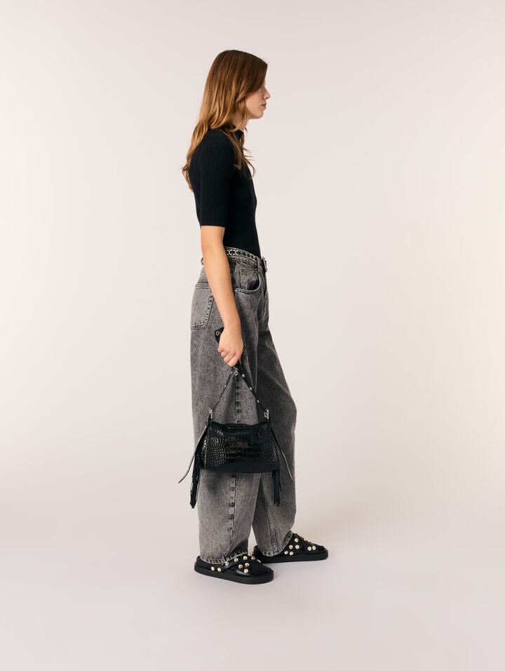 Miss M Mini embossed leather bag