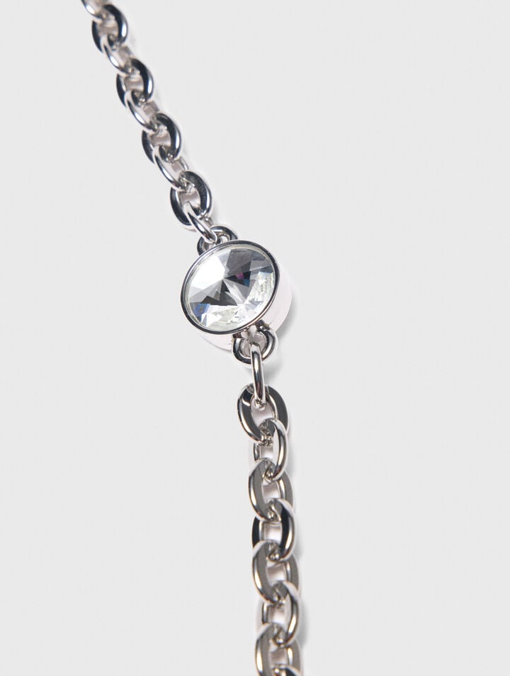 Short rhinestone chain shoulder strap