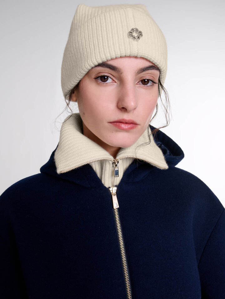 Cashmere/wool zip-up neck warmer